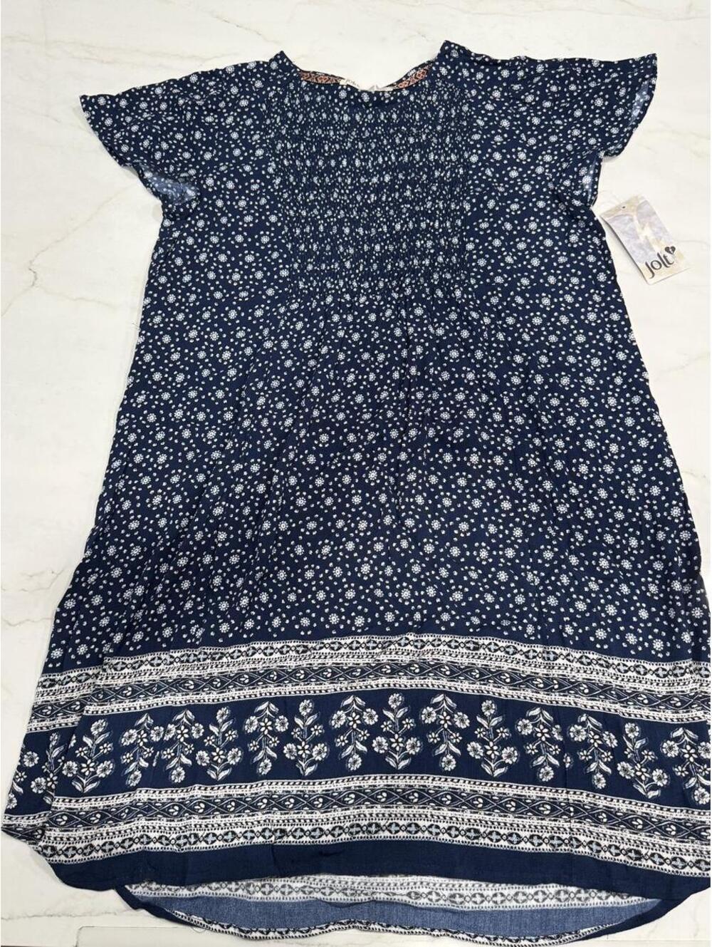Jolt Navy blue dress with white floral print Read